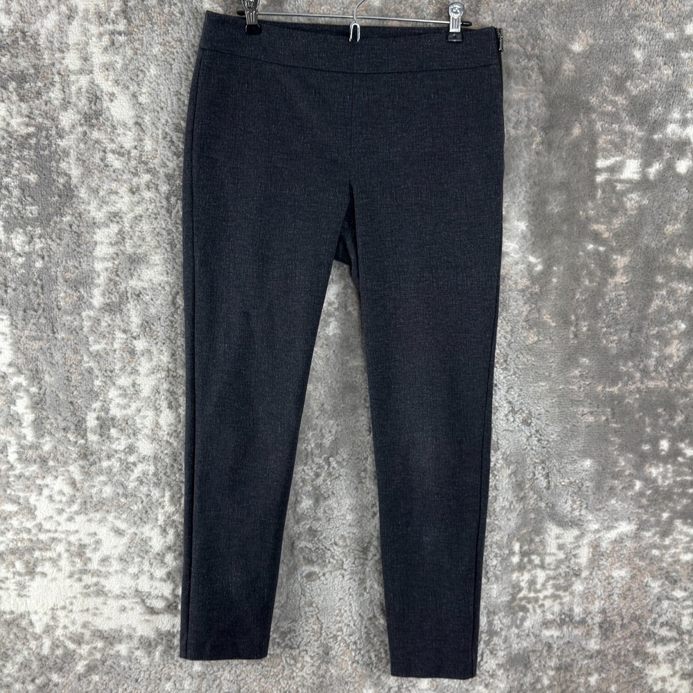 Ann Taylor Size 8 Minimalist Casual Leggings Pants Black Pull Zip Stretch